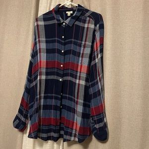 St Johns Bay button down plaid shirt Size XXL
